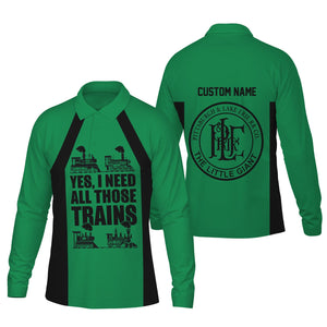Railspirit Custom Name Pittsburgh And Lake Erie Railroad Long Sleeve Polo Shirt Yes I Need All Those Train Printed Shirt