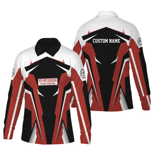 Railspirit Personalized New Hope Railroad Long Sleeve Polo Shirt Strong Line Train Long Sleeve Polo Shirt Gift Idea For Train Lover