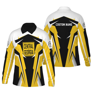 Railspirit Personalized Central of Georgia Railway Long Sleeve Polo Shirt Strong Line Train Long Sleeve Polo Shirt Gift Idea For Train Lover