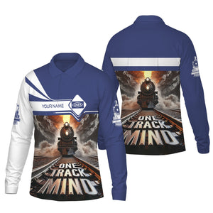 Railspirit Personalized London and North Eastern Railway Long Sleeve Polo Shirt One Track Mind Train Printed Shirt