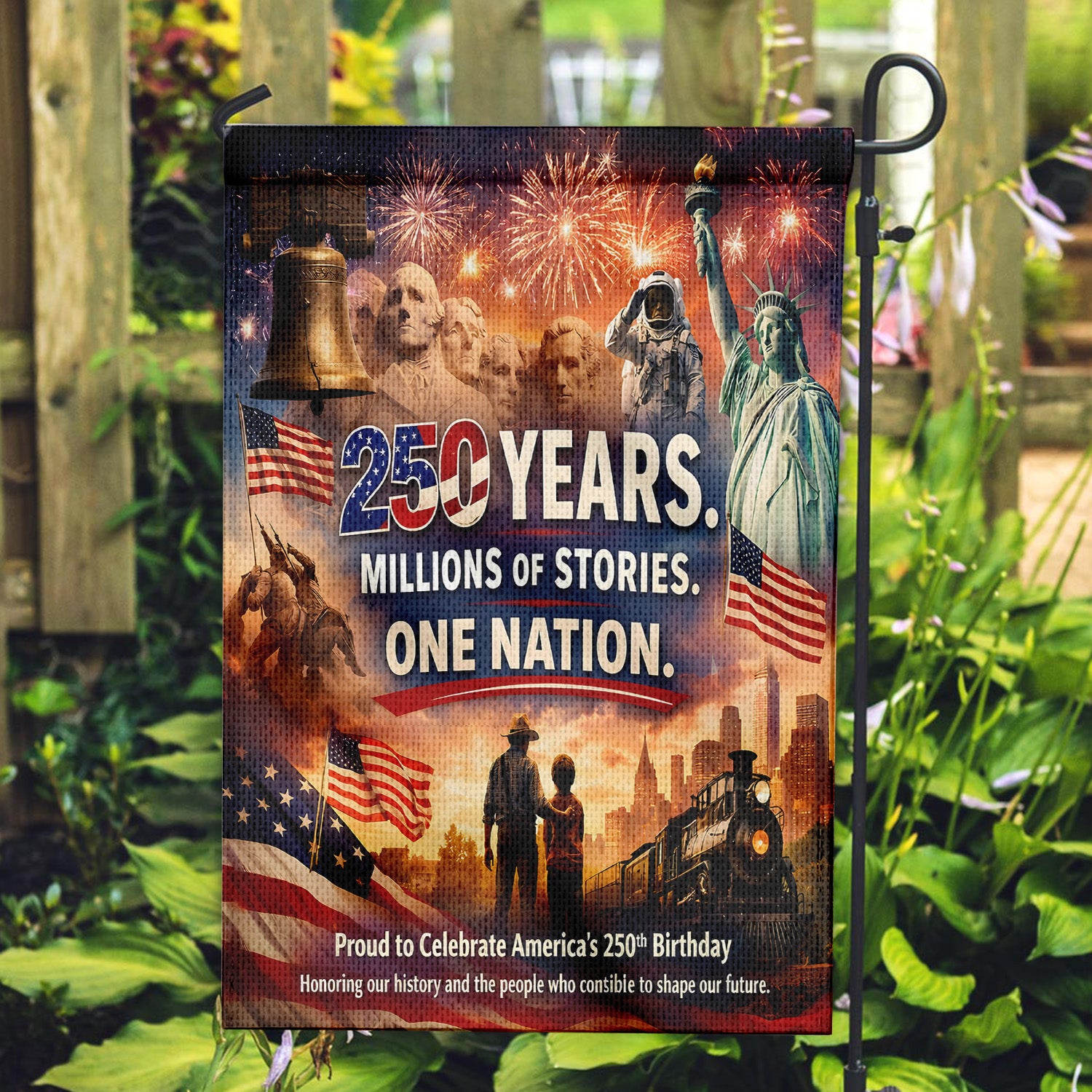 America 250th Anniversary Garden Flag, Patriotic Outdoor House Flag, 250 Years Independence Day Decor, USA Flag Gift