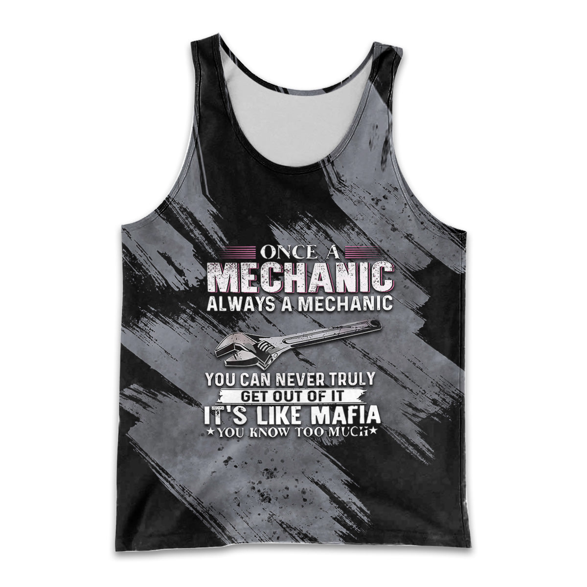 Once A Mechanic Always A Mechanic Men Tank Top Funny Printed Vintage Mechanic Men Shirt
