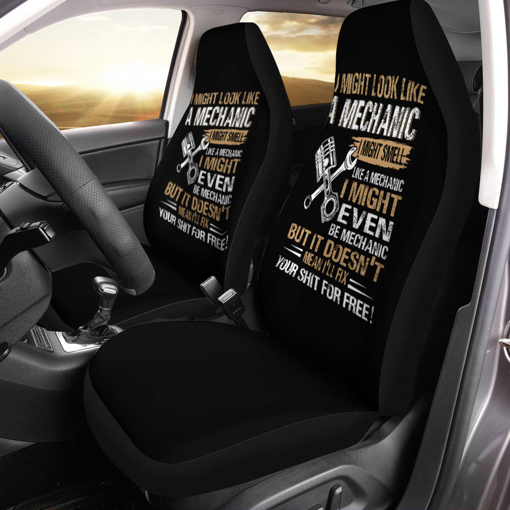 I Might Look Like A Mechanic Car Seat Cover Mechanical Repair Parts Tools Printed Seat Cover