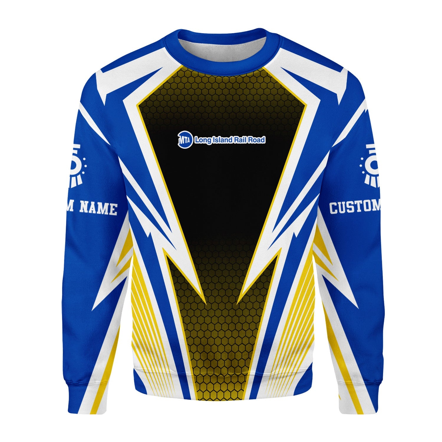 Railspirit Personalized Long Island Railroad Sweatshirt Lightning Graphic Style Shirt Gift Idea For Train Lover