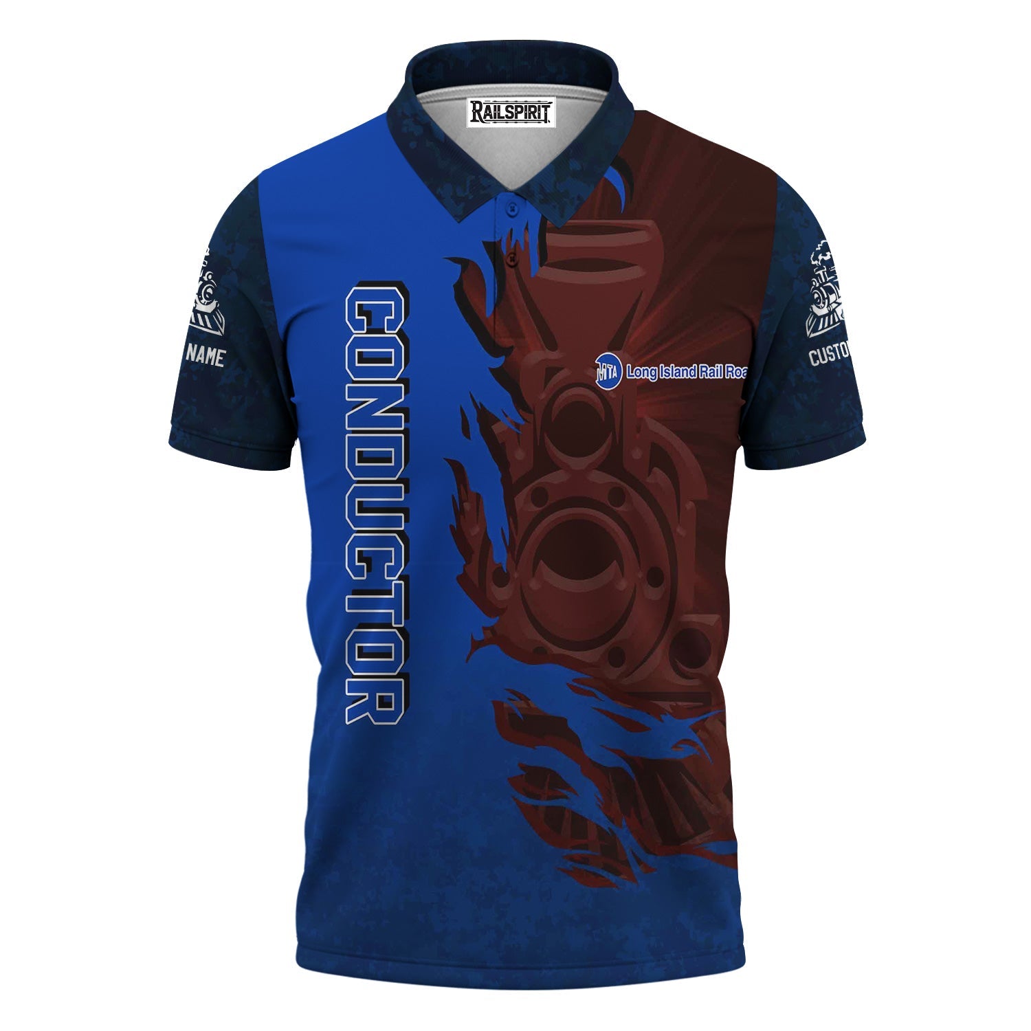 Railspirit Personalized Long Island Railroad Polo Shirt Blazing Style with Custom Position Train Shirt