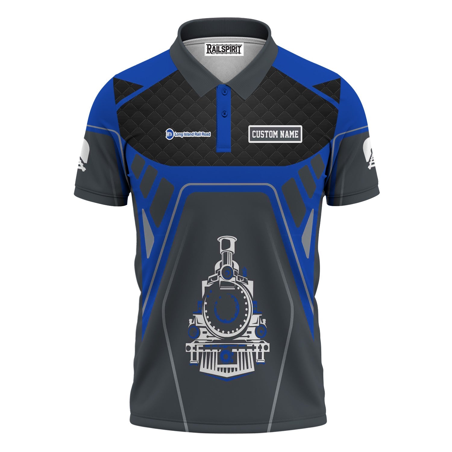 Railspirit Personalized Long Island Railroad Polo Shirt Steam Locomotive Engine Graphic Train Shirt All Over Print