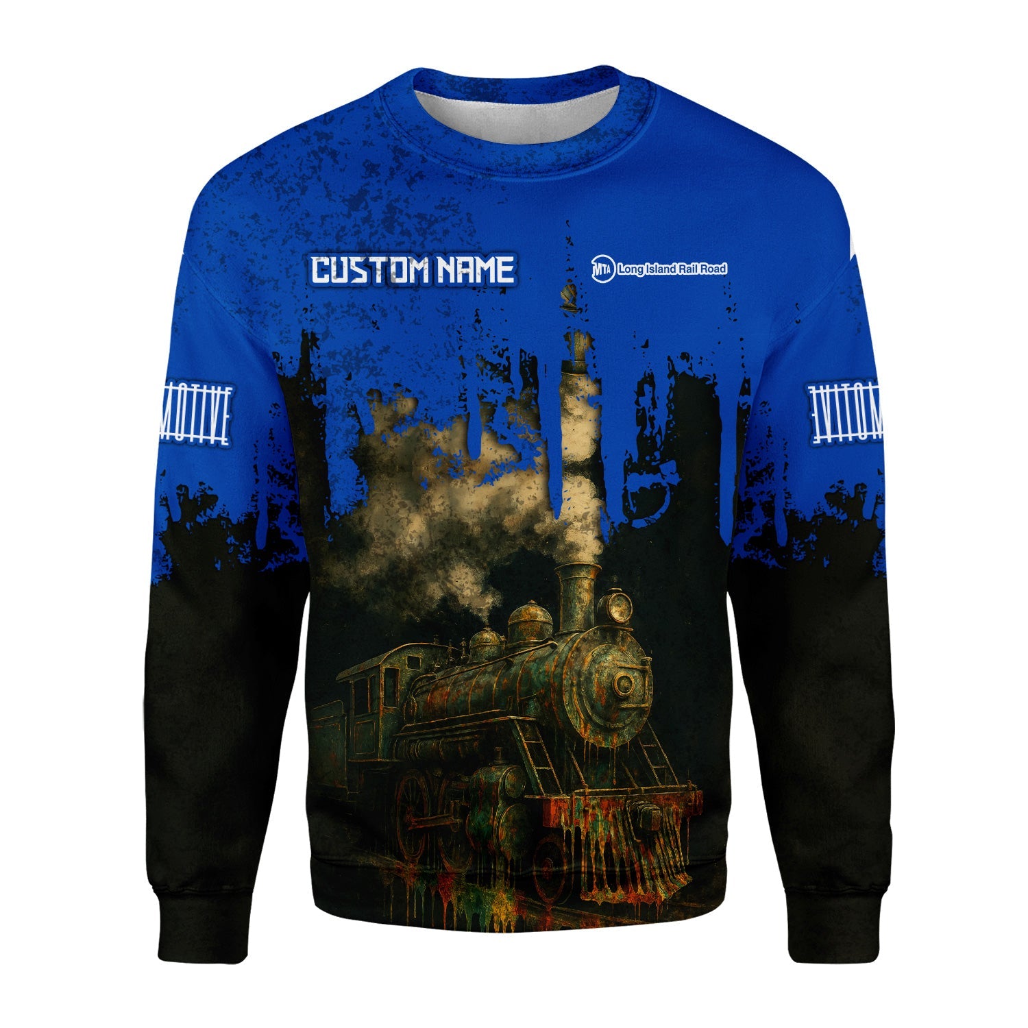 Railspirit Personalized Long Island Railroad Sweatshirt Vintage Train Art Style Shirt For Locomotive Fans