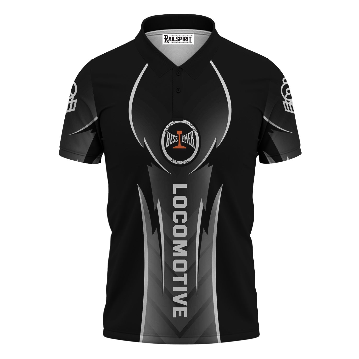 Railspirit Personalized Bessemer And Lake Erie Railroad Polo Shirt Striking Line Style Train Shirt For Locomotive Lovers