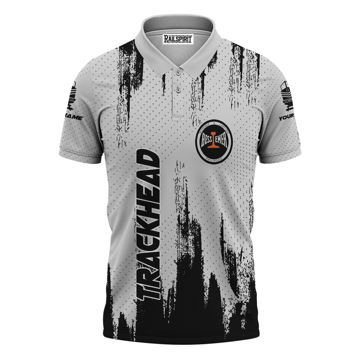 Railspirit Personalized Bessemer And Lake Erie Railroad Polo Shirt Paint Impact Design Train Shirt for Trackhead