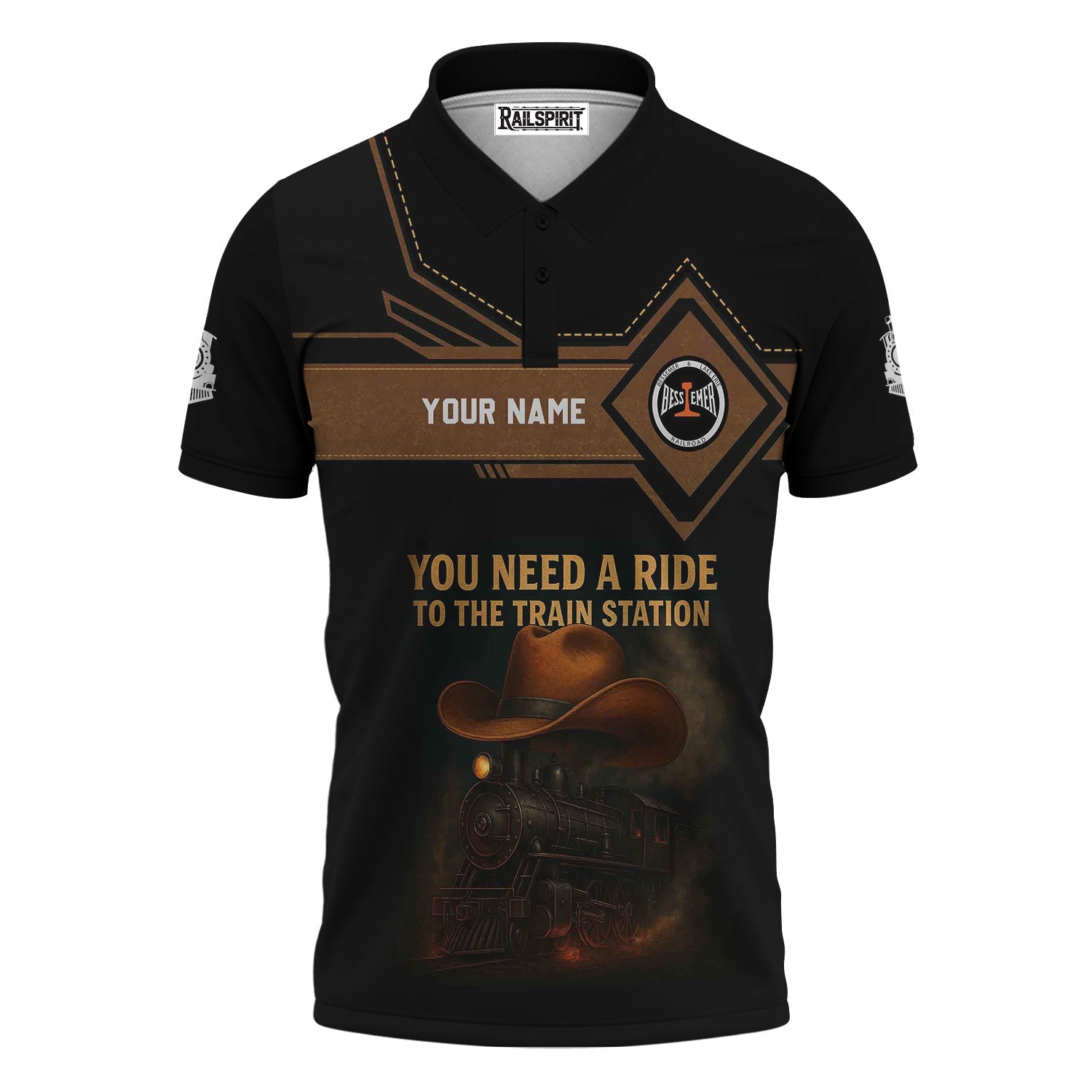 Railspirit Personalized Bessemer And Lake Erie Railroad Polo Shirt You Need A Ride To The Train Station Shirt For Train Lovers