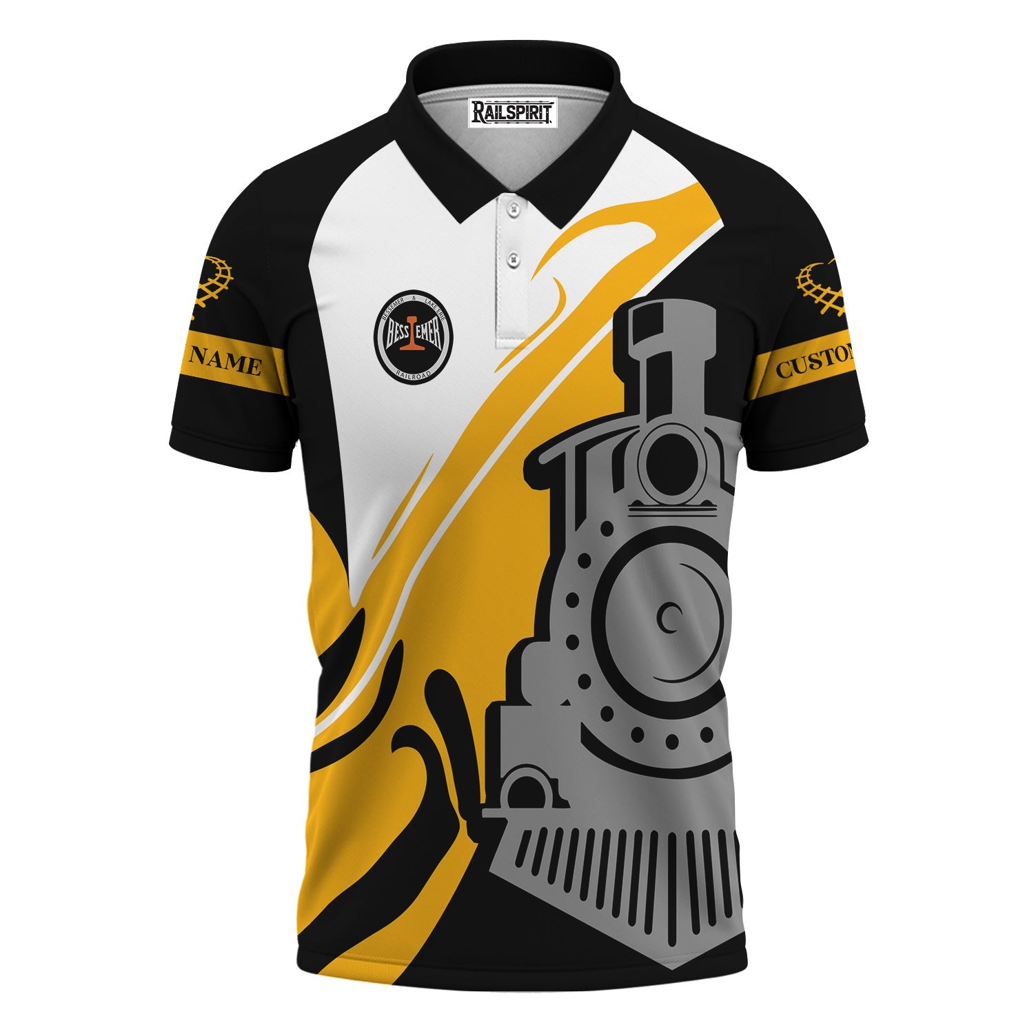 Railspirit Personalized Bessemer And Lake Erie Railroad Polo Shirt Flame-Inspired Style Shirt Gift Idea For Train Lovers