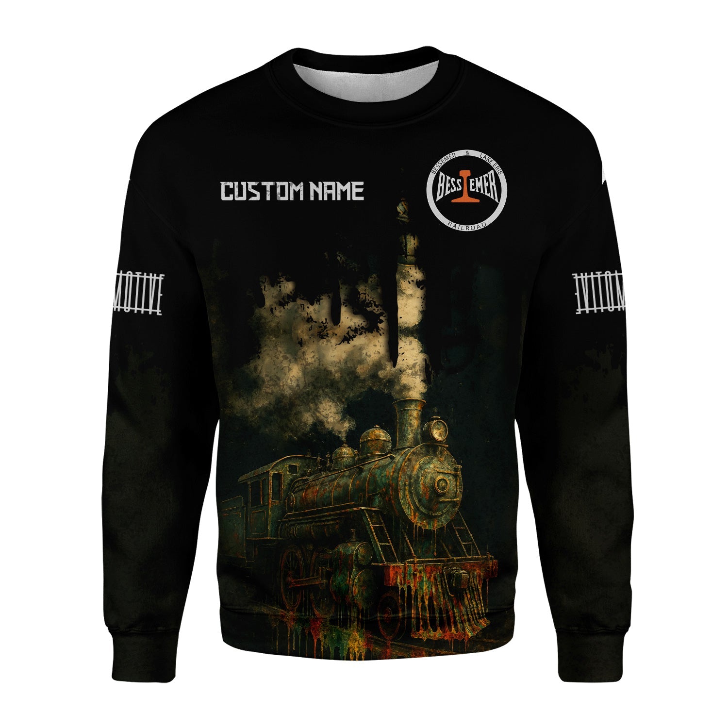 Railspirit Personalized Bessemer And Lake Erie Railroad Sweatshirt Vintage Train Art Style Shirt For Locomotive Fans