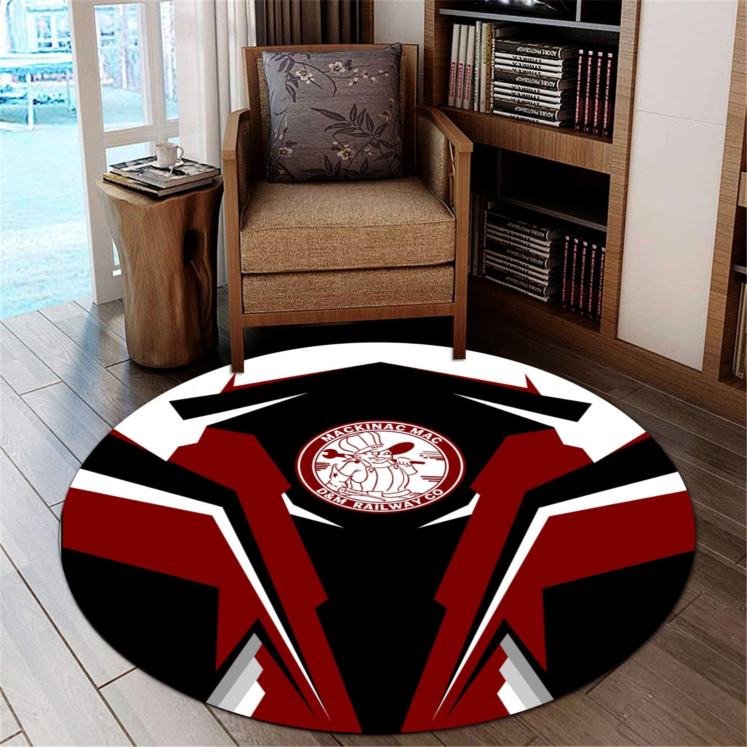 Railspirit Detroit & Mackinac Railroad Round Mat Strong Line Style Rug All Over Print