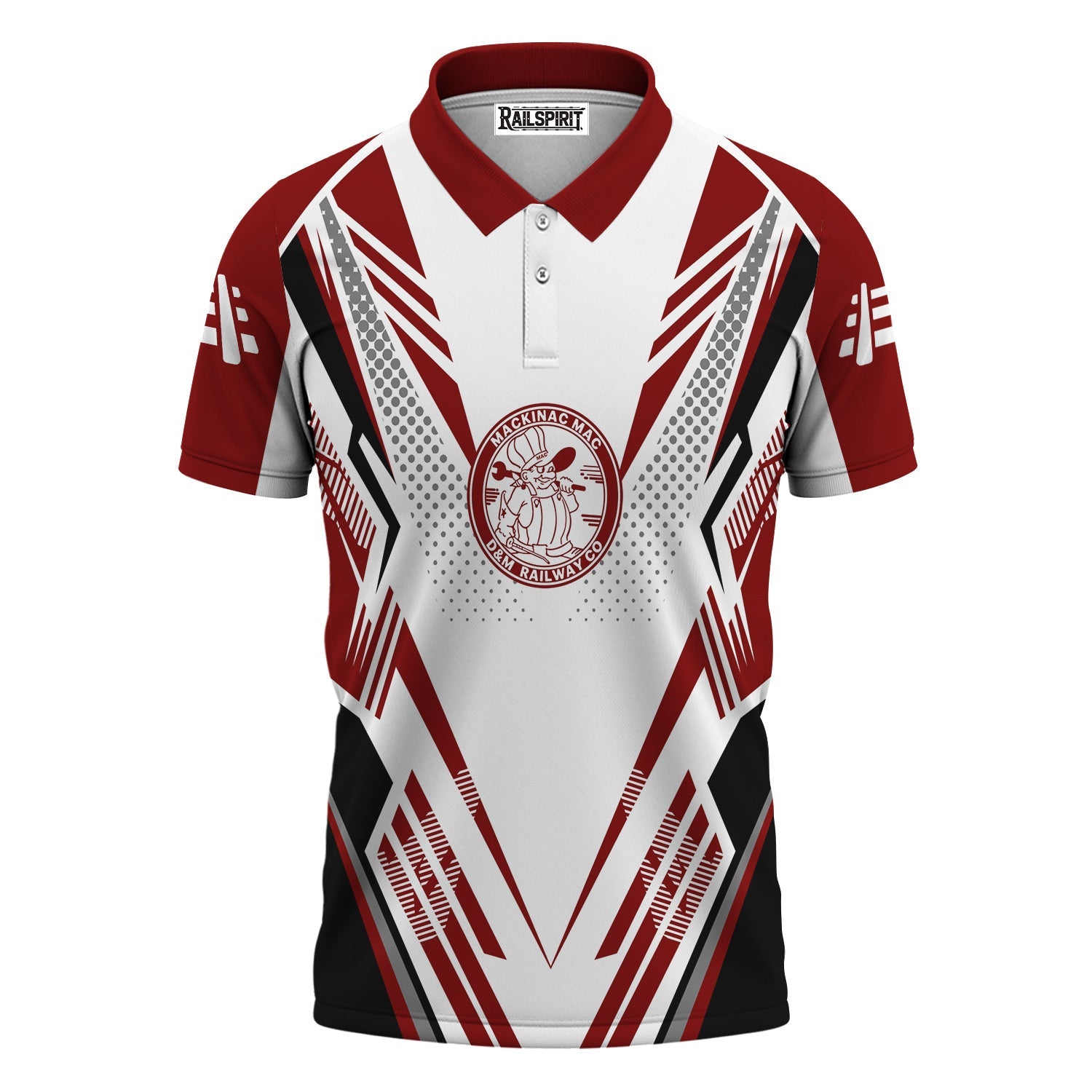Railspirit Personalized Detroit & Mackinac Railroad Polo Shirt Railroad Tribute Design Train Shirt for Train Lovers