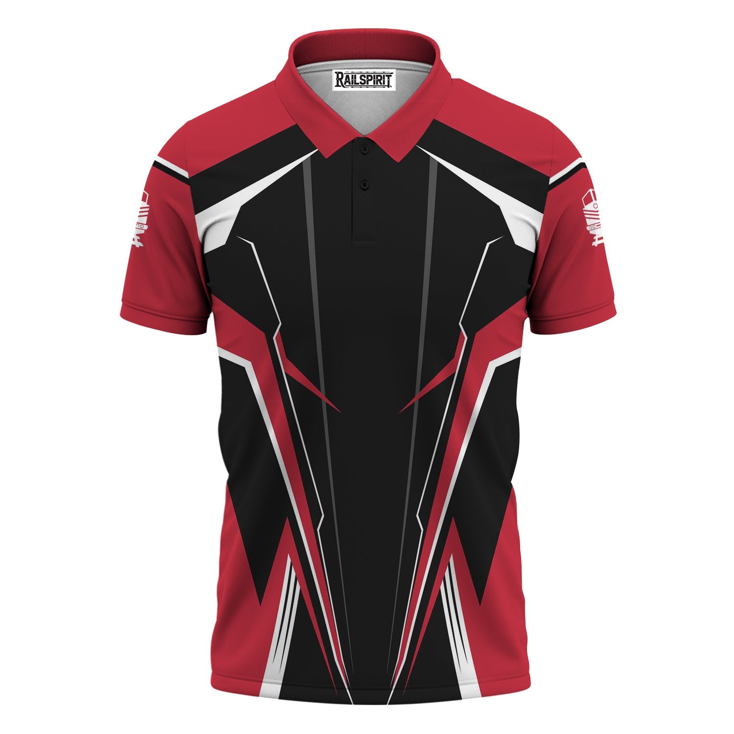 Railspirit Personalized Canadian Pacific Kansas City Polo Shirt Lightning-Edge Design CPKC Train Shirt For Railroad Lovers