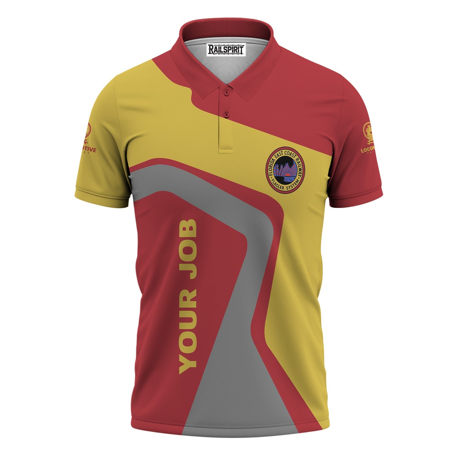 Railspirit Personalized Florida East Coast Railway Polo Shirt Unique Design with Custom Job Position Train Shirt