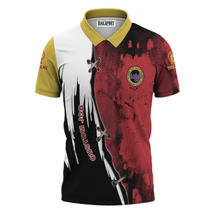 Railspirit Personalized Florida East Coast Railway Polo Shirt Retro Stitches Design with Custom Position Train Shirt