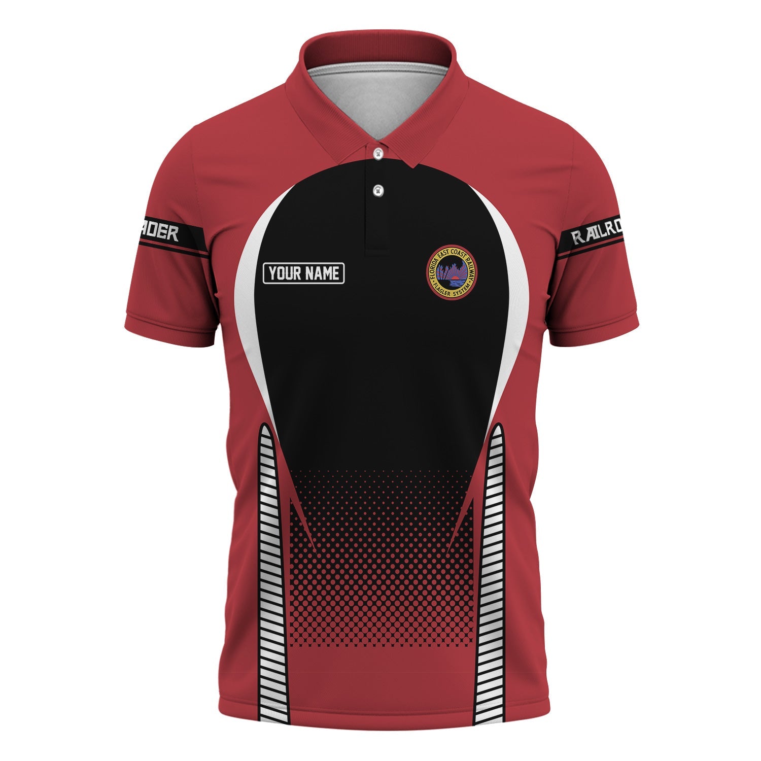 Railspirit Personalized Florida East Coast Railway Polo Shirt Stress Is Caused By Not Having Enough Trains Shirt All Over Print