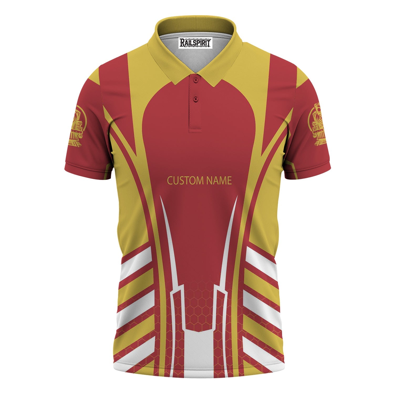 Railspirit Personalized Florida East Coast Railway Polo Shirt Striped Railroad Style Train Shirt All Over Print