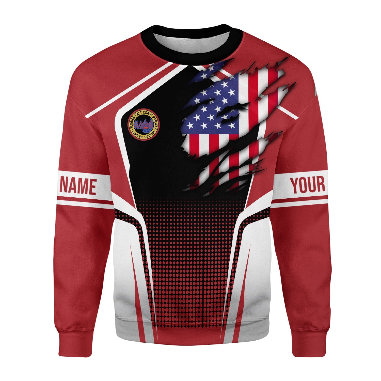 Railspirit Personalized Florida East Coast Railway Sweatshirt American Eagle Vintage Train Shirt