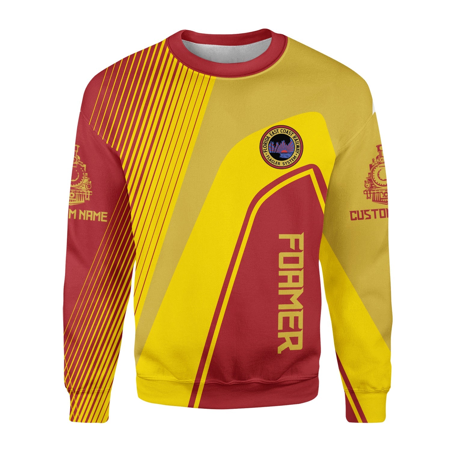 Railspirit Personalized Florida East Coast Railway Sweatshirt Vibrant Striking Style Shirt For Rail Enthusiasts