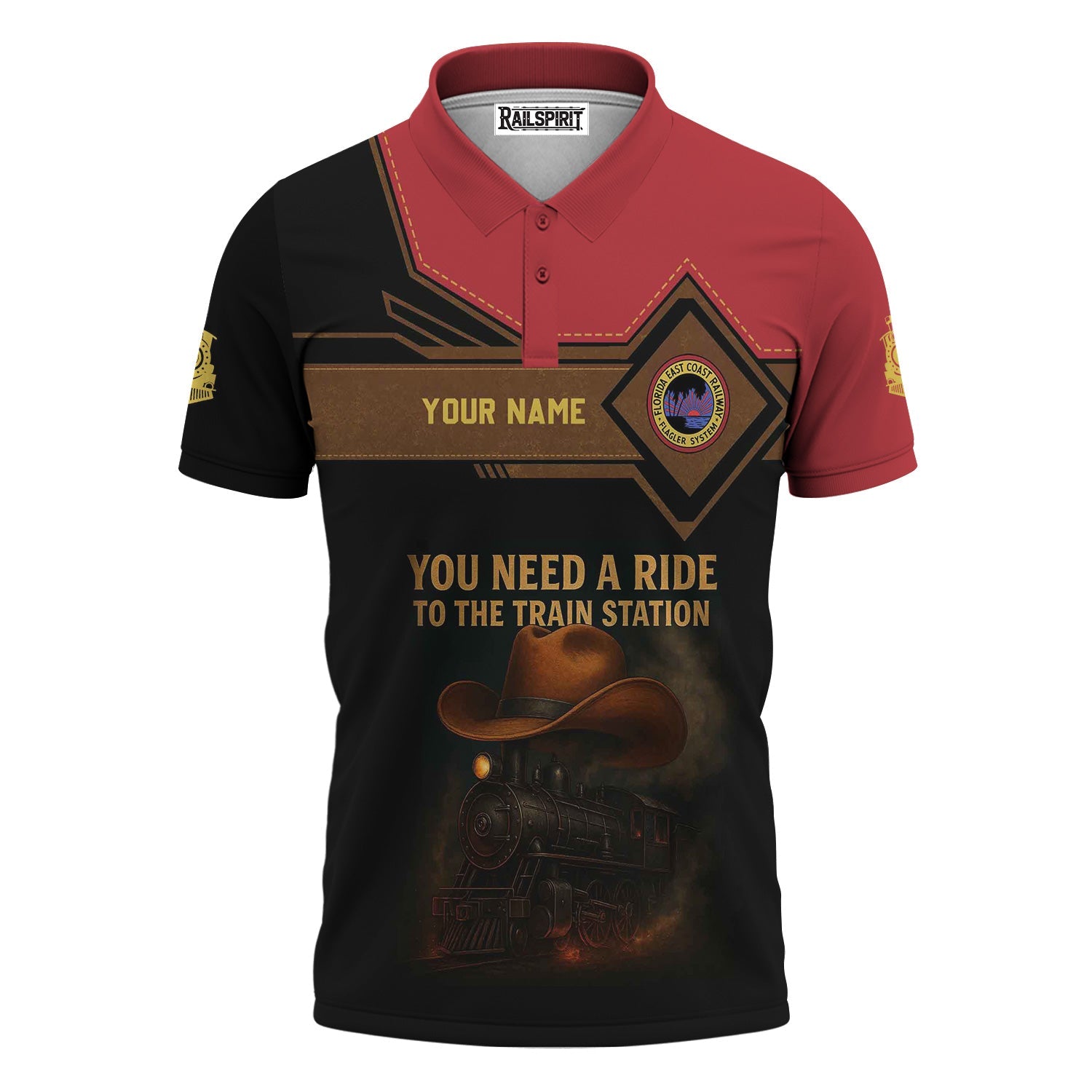 Railspirit Personalized Florida East Coast Railway Polo Shirt You Need A Ride To The Train Station Shirt For Train Lovers