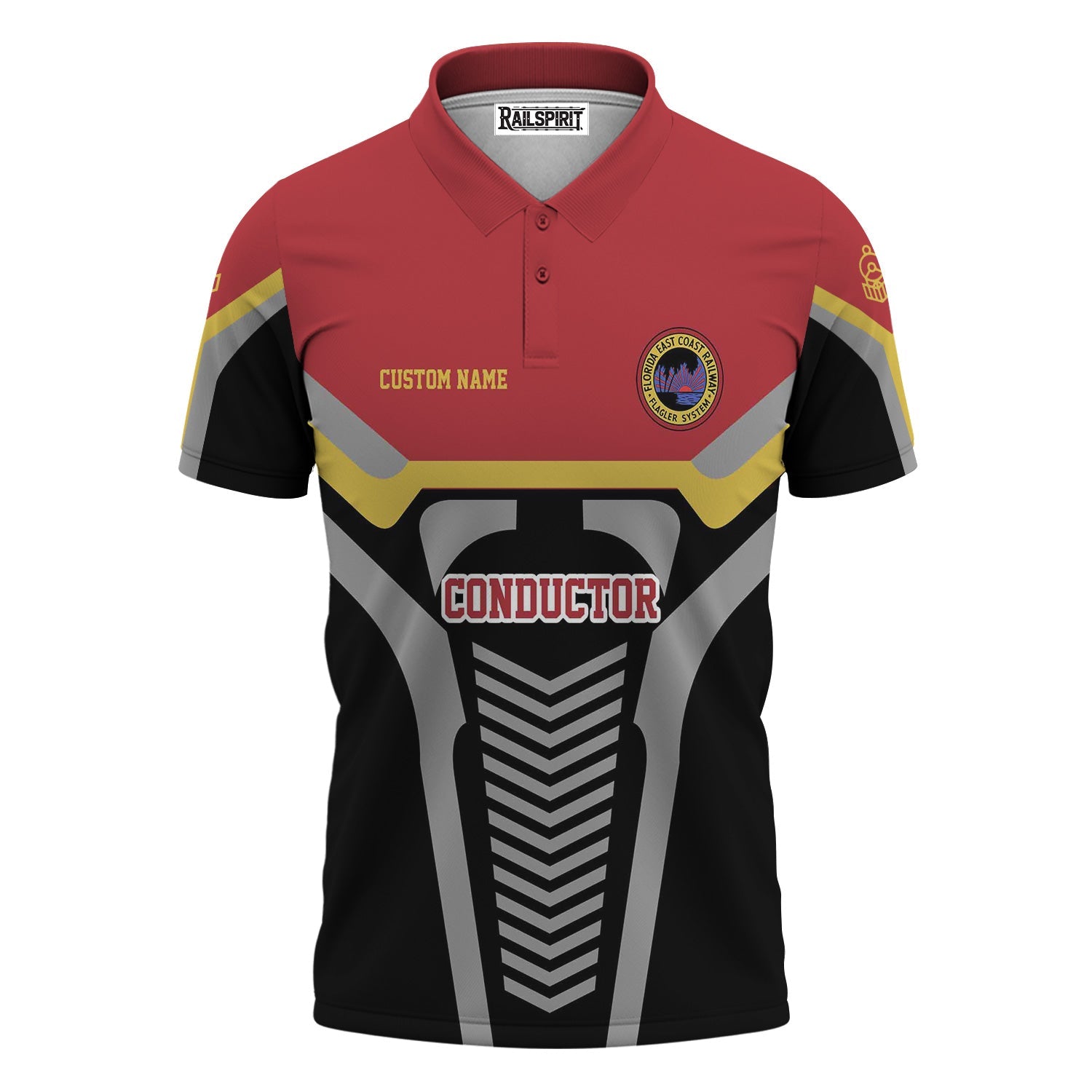 Railspirit Personalized Florida East Coast Railway Polo Shirt Track-Inspired with Custom Job Position  Train Shirt