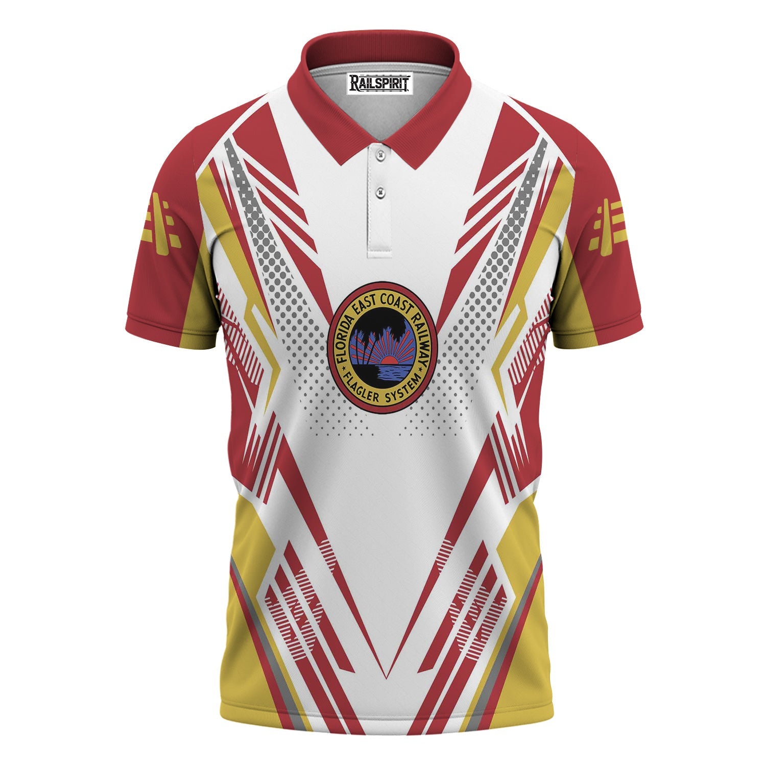 Railspirit Personalized Florida East Coast Railway Polo Shirt Railroad Tribute Design Train Shirt for Train Lovers