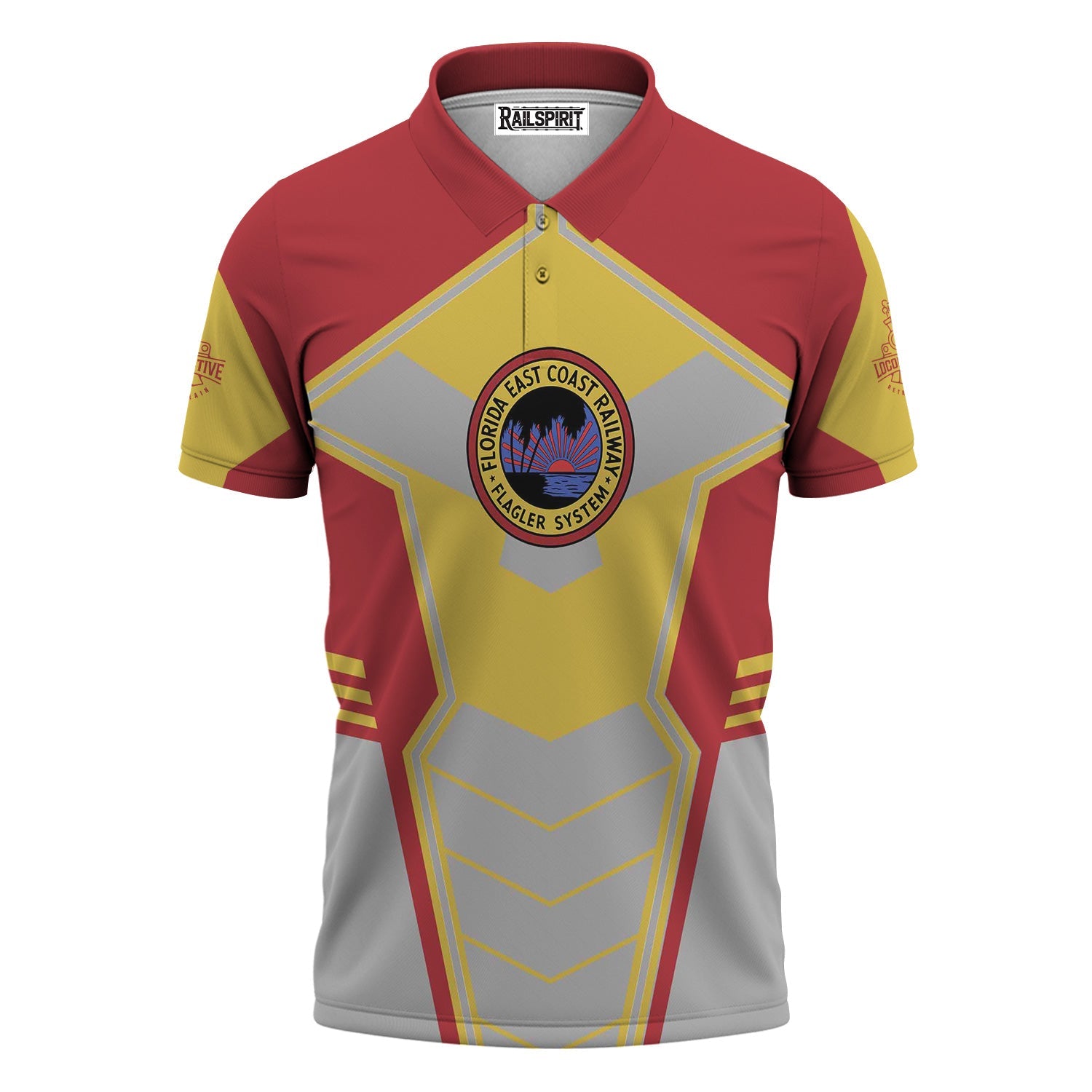Railspirit Personalized Florida East Coast Railway Polo Shirt Engine-Inspired Style Train Shirt for Railroad Fanatic