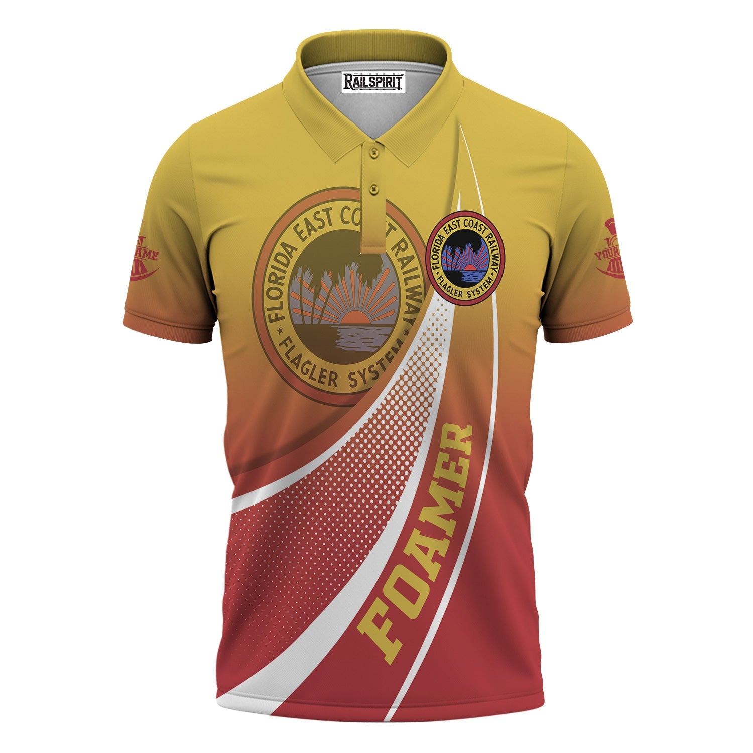 Railspirit Personalized Florida East Coast Railway Polo Shirt Railway-Themed Style Shirt Gift Idea For Trainspotter