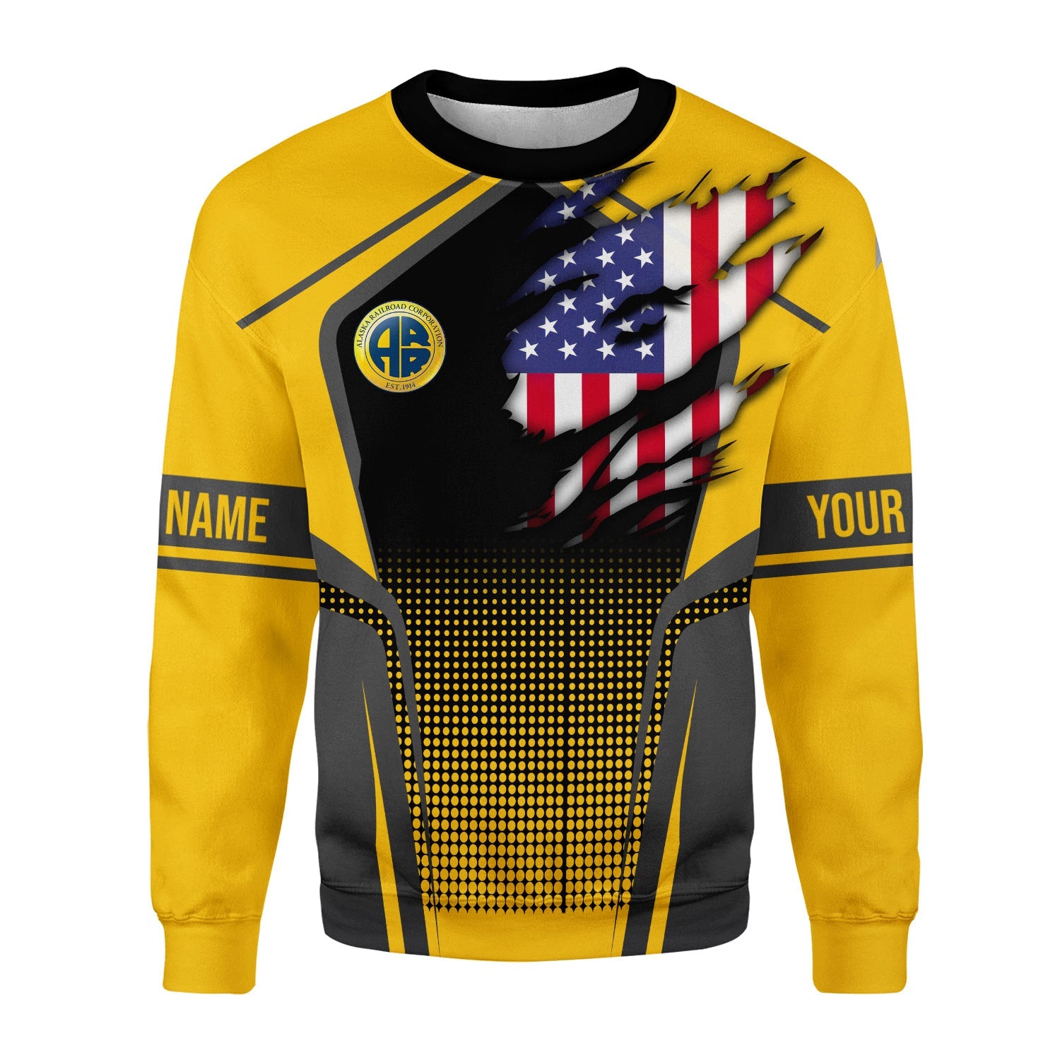 Railspirit Personalized Alaska Railroad Sweatshirt American Eagle Vintage Train Shirt