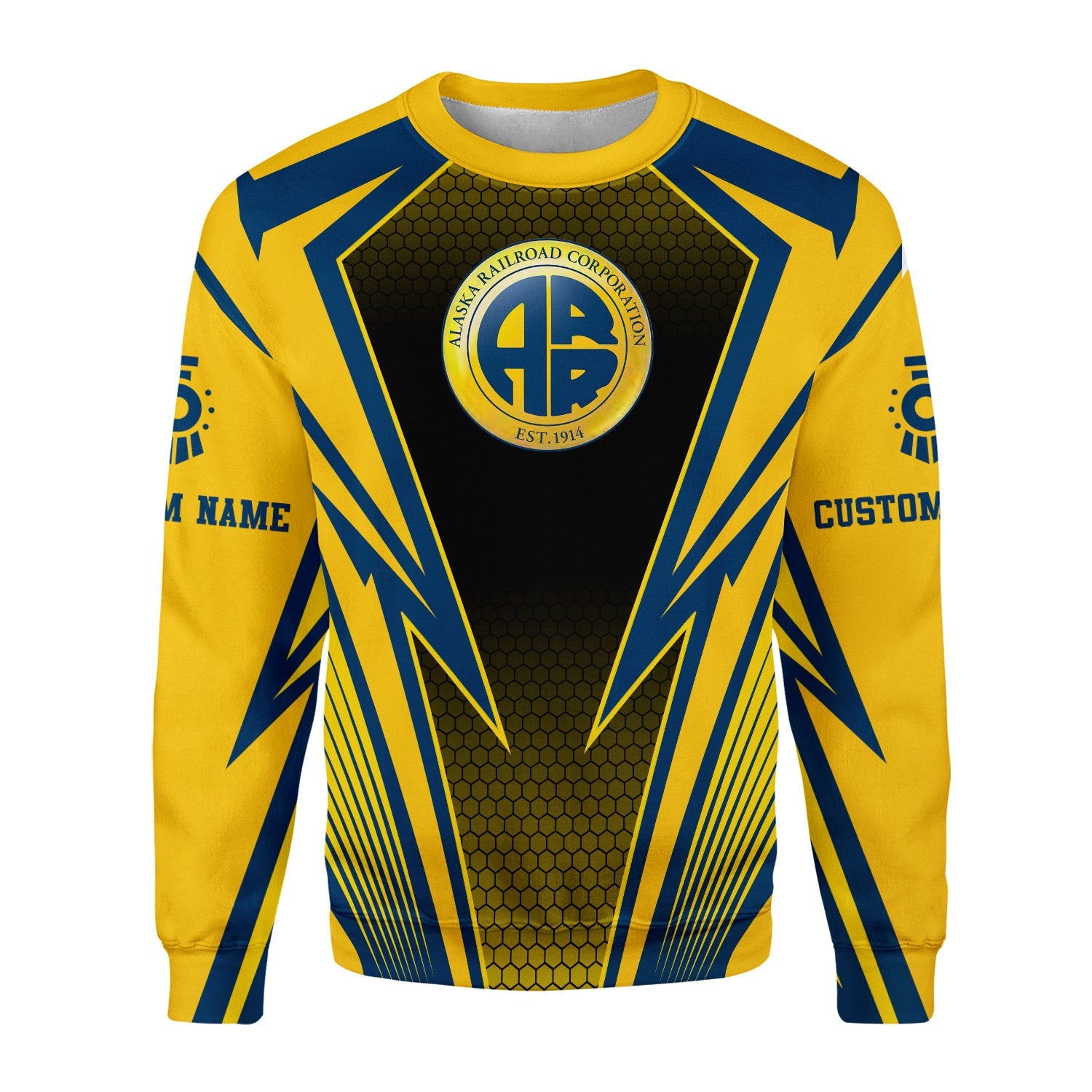 Railspirit Personalized Alaska Railroad Sweatshirt Lightning Graphic Style Shirt Gift Idea For Train Lover