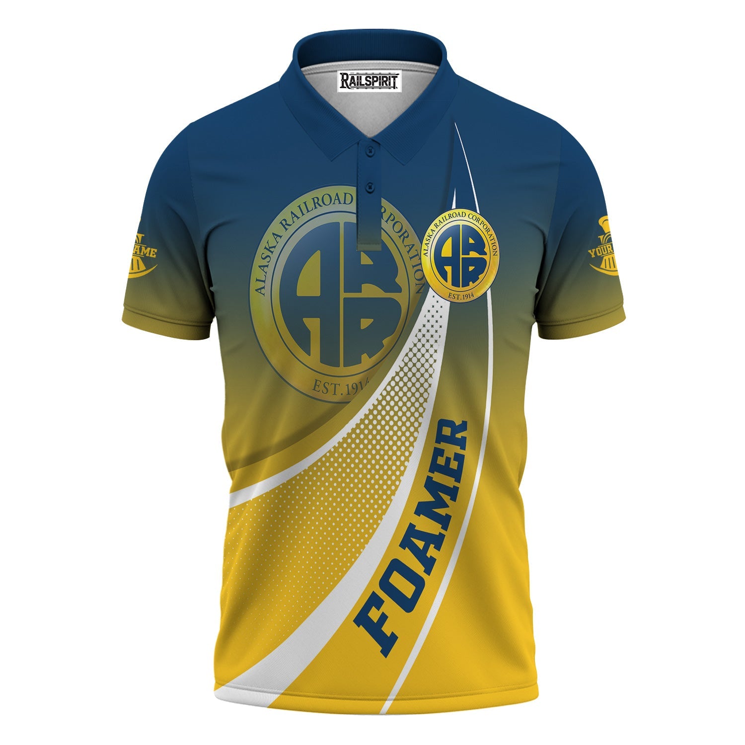 Railspirit Personalized Alaska Railroad Polo Shirt Railway-Themed Style Shirt Gift Idea For Trainspotter