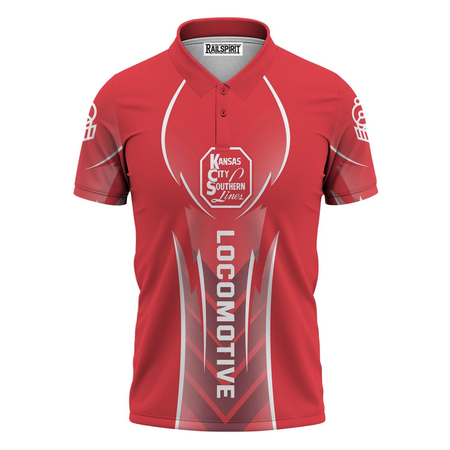 Railspirit Personalized Kansas City Southern Polo Shirt Striking Line Style Train Shirt For Locomotive Lovers