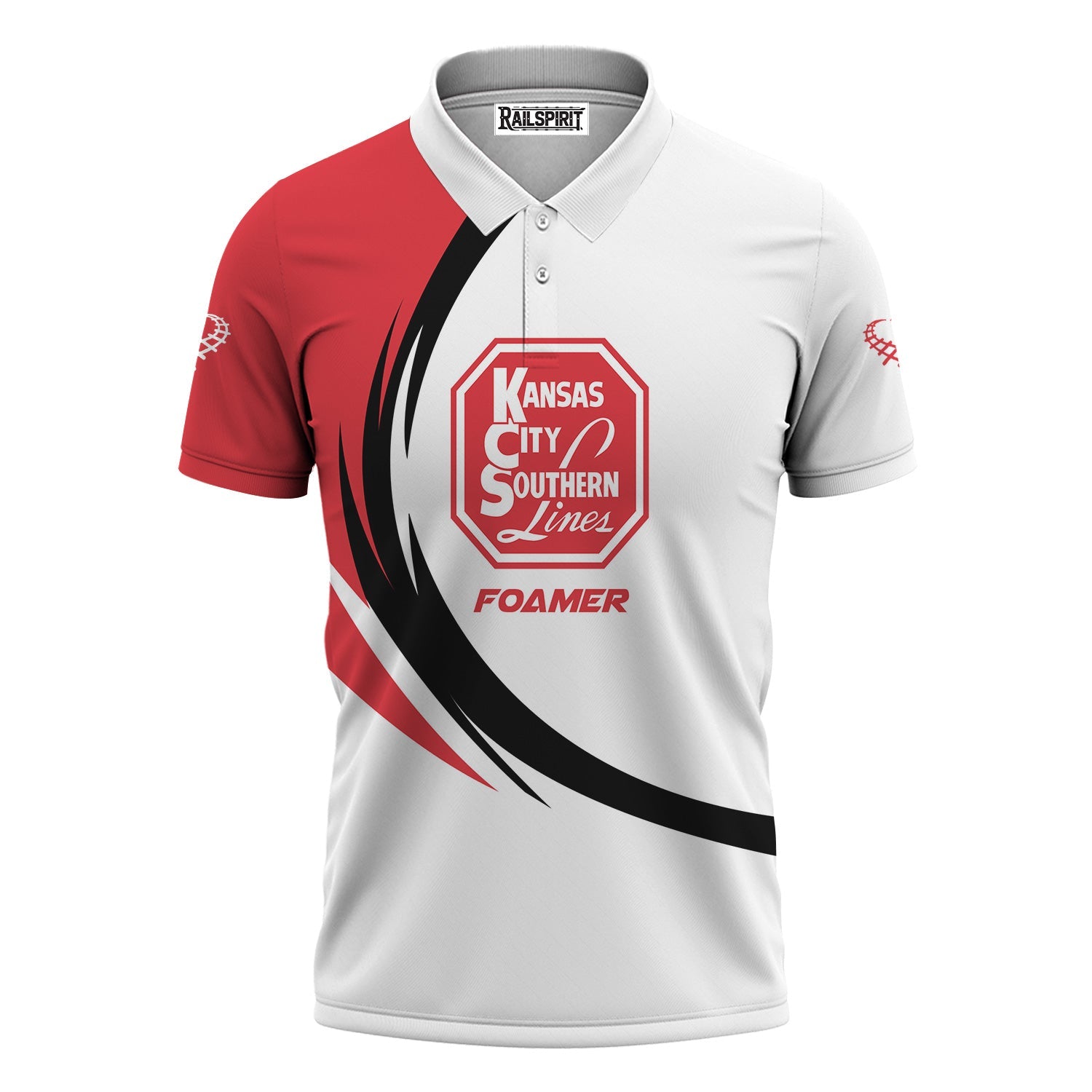 Railspirit Personalized Kansas City Southern Polo Shirt Unique Graphic Style Shirt For Train Enthusiasts