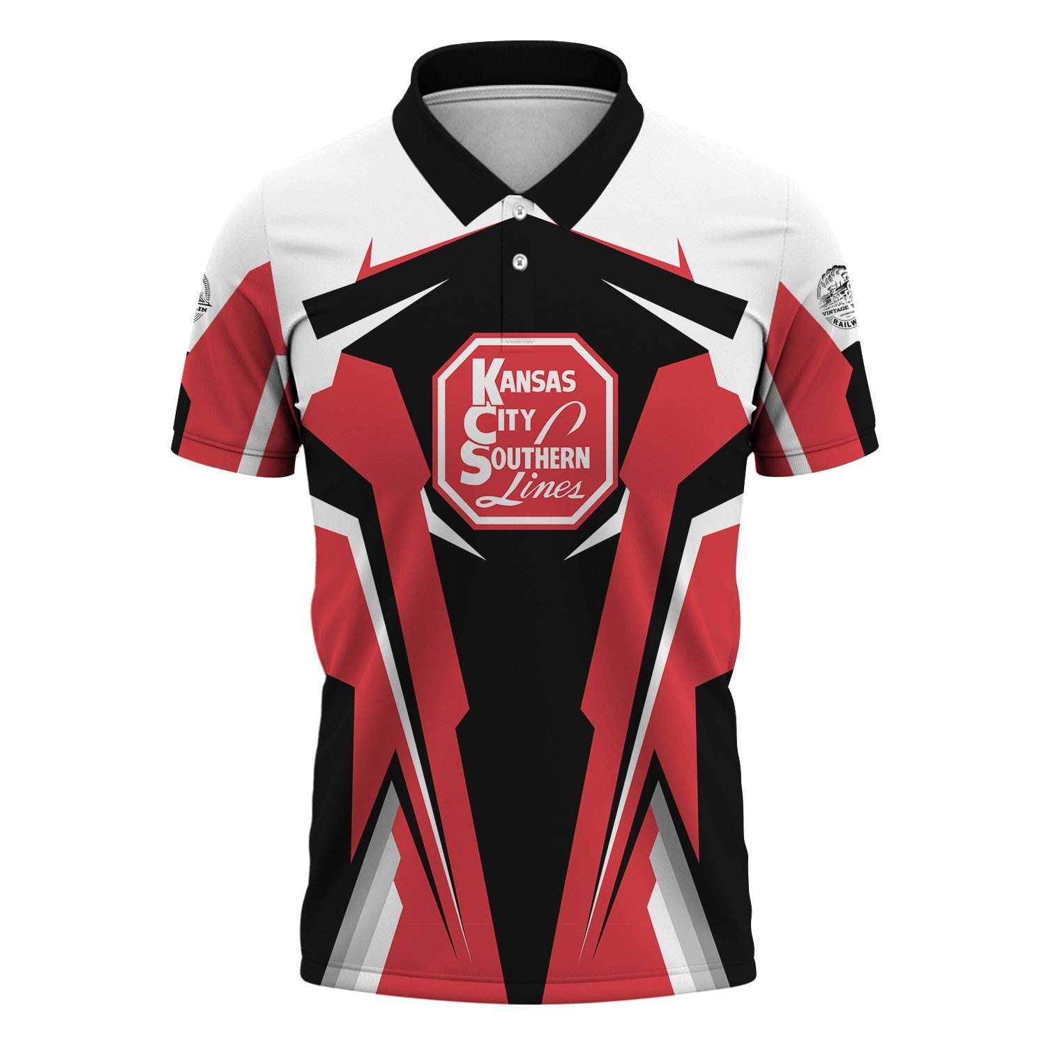 Railspirit Personalized Kansas City Southern Polo Shirt Strong Line Style Train Unisex Shirt All Over Print