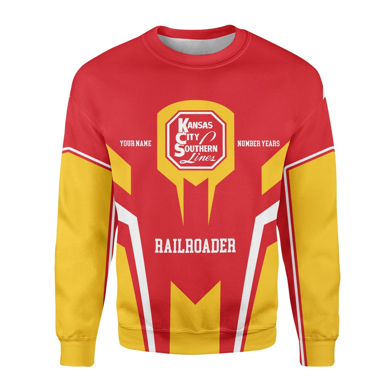 Railspirit Personalized Kansas City Southern Sweatshirt Custom Year Railroader Shirt Gift Idea For Train Lover