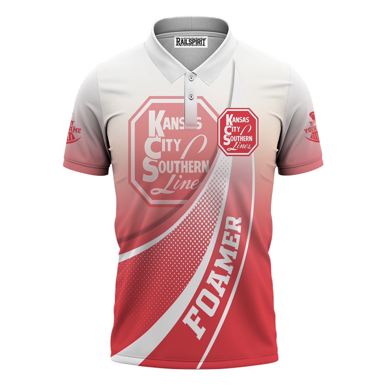 Railspirit Personalized Kansas City Southern Polo Shirt Railway-Themed Style Shirt Gift Idea For Trainspotter