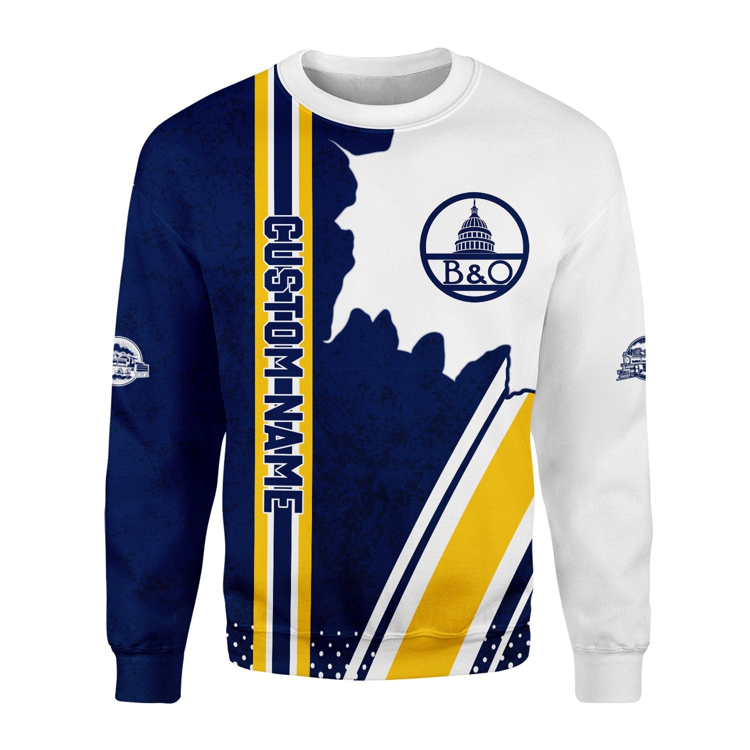 Railspirit Personalized Baltimore and Ohio Railroad Sweatshirt B&O All Over Printed Unisex Shirt
