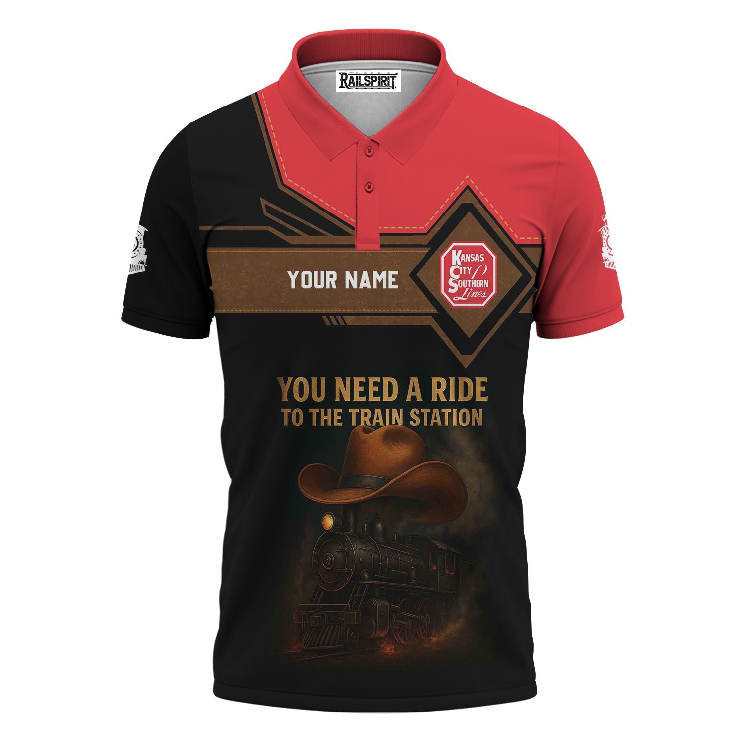 Railspirit Personalized Kansas City Southern Polo Shirt You Need A Ride To The Train Station Shirt For Train Lovers