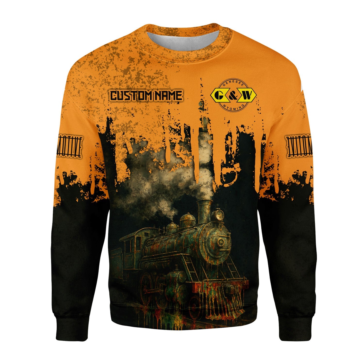 Railspirit Personalized Genesee & Wyoming Inc. Railroad Sweatshirt Vintage Train Art Style Shirt For Locomotive Fans