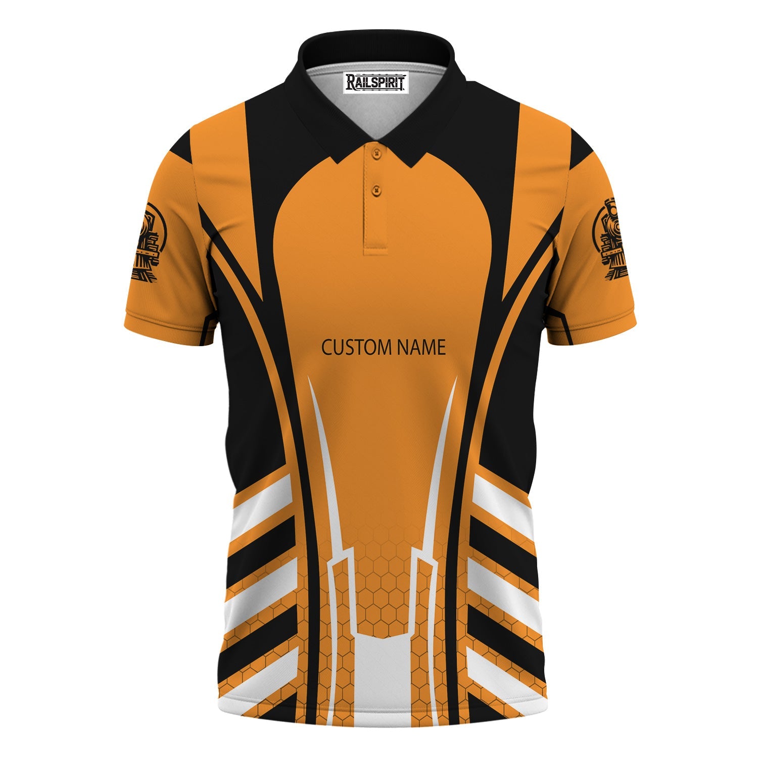 Railspirit Personalized Genesee & Wyoming Inc. Railroad Polo Shirt Striped Railroad Style Train Shirt All Over Print