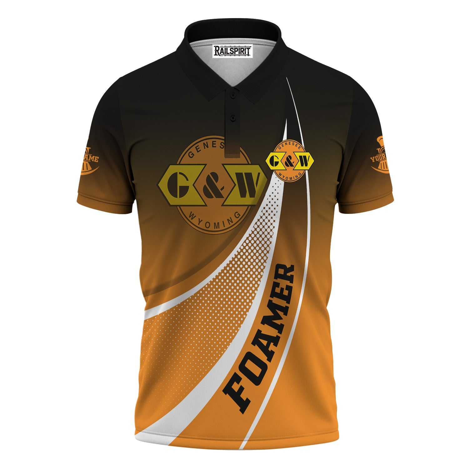 Railspirit Personalized Genesee & Wyoming Inc. Railroad Polo Shirt Railway-Themed Style Shirt Gift Idea For Trainspotter