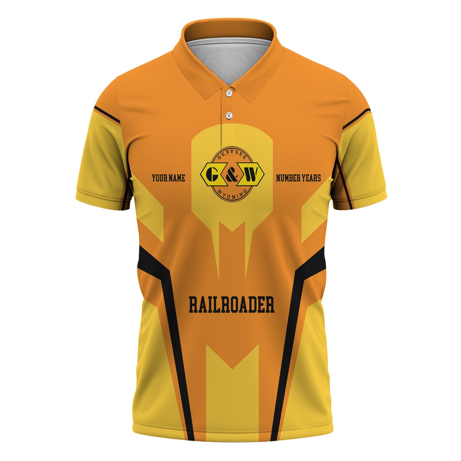 Railspirit Personalized Genesee & Wyoming Inc. Railroad Polo Shirt Custom Year Railroader Shirt Gift Idea For Train Lover