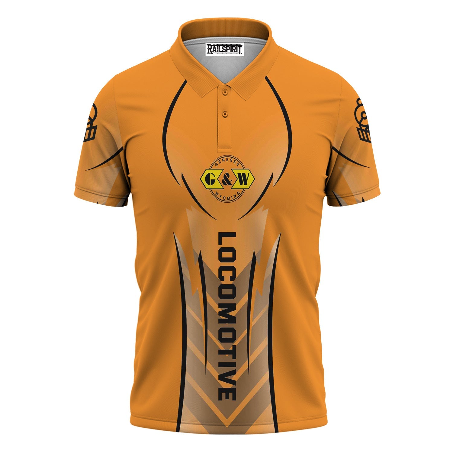 Railspirit Personalized Genesee & Wyoming Inc. Railroad Polo Shirt Striking Line Style Train Shirt For Locomotive Lovers