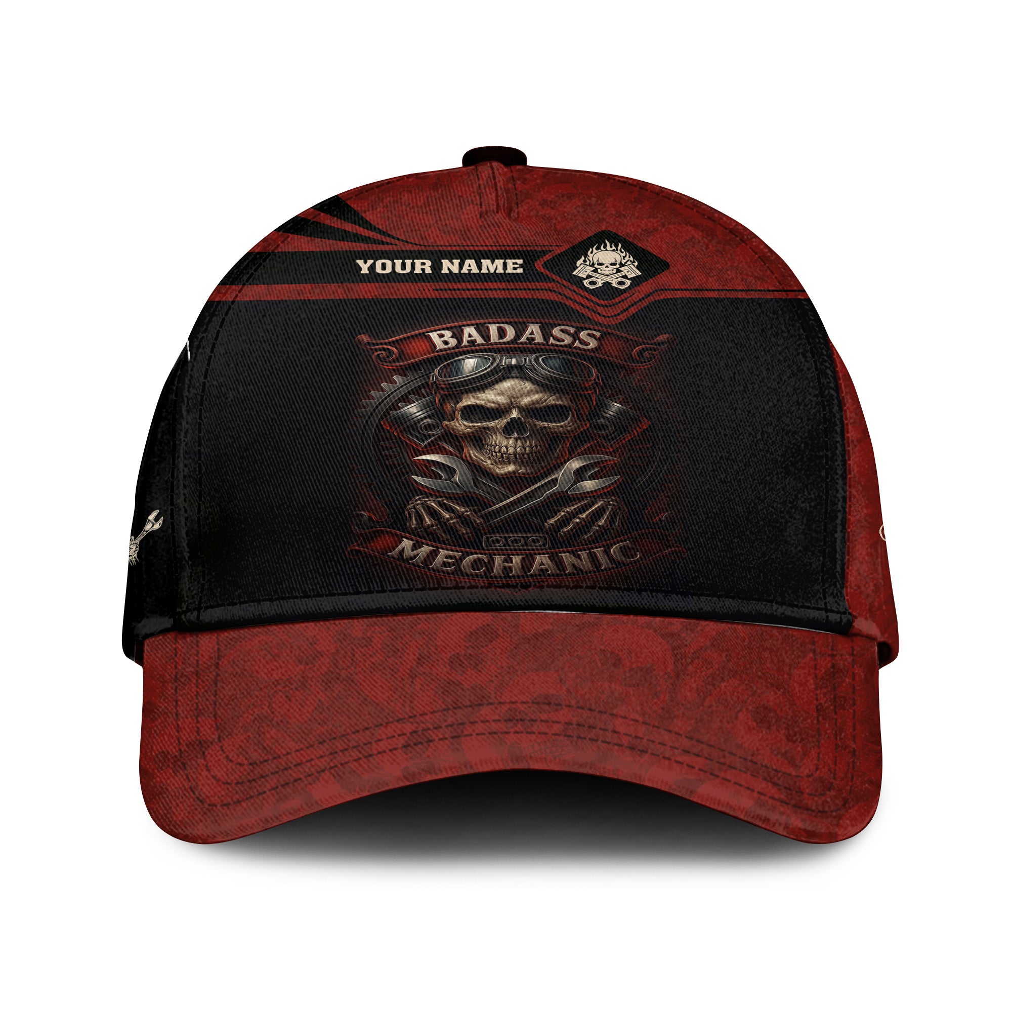 Personalized Classic Cap I Can Fix It But I Will Cuss The Whole Time Badas Mechanic Skull Style Cap For Mechanics