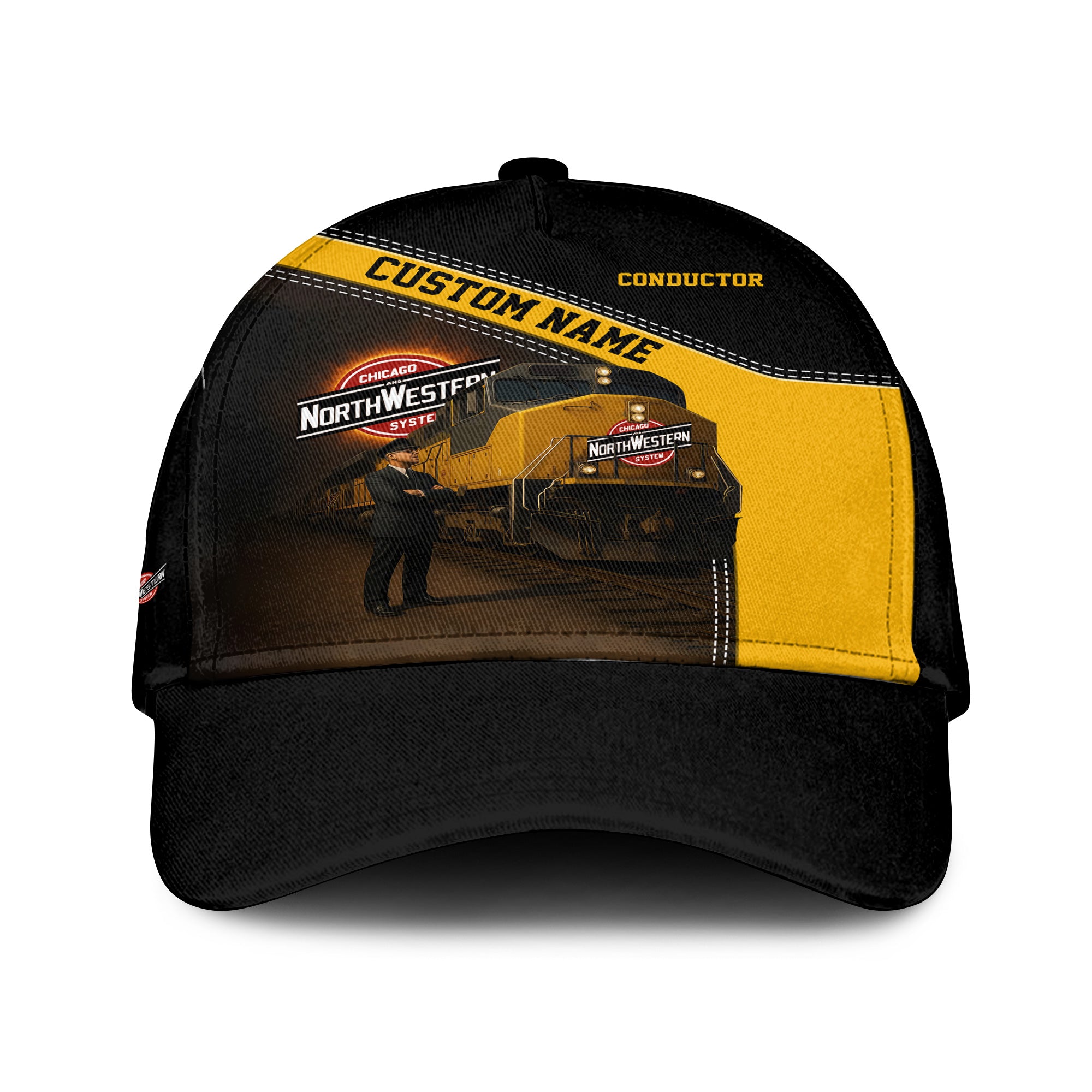 Railspirit Personalized Chicago and North Western Railway Classic Cap with Custom Job Position Train Cap