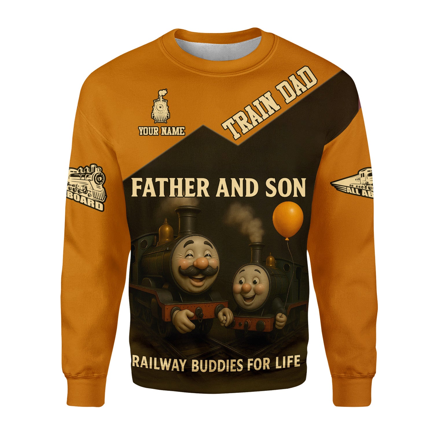 Railspirit Personalized Sweatshirt Father And Son Railway Buddies For Life Shirt Gift Idea For Train Lover