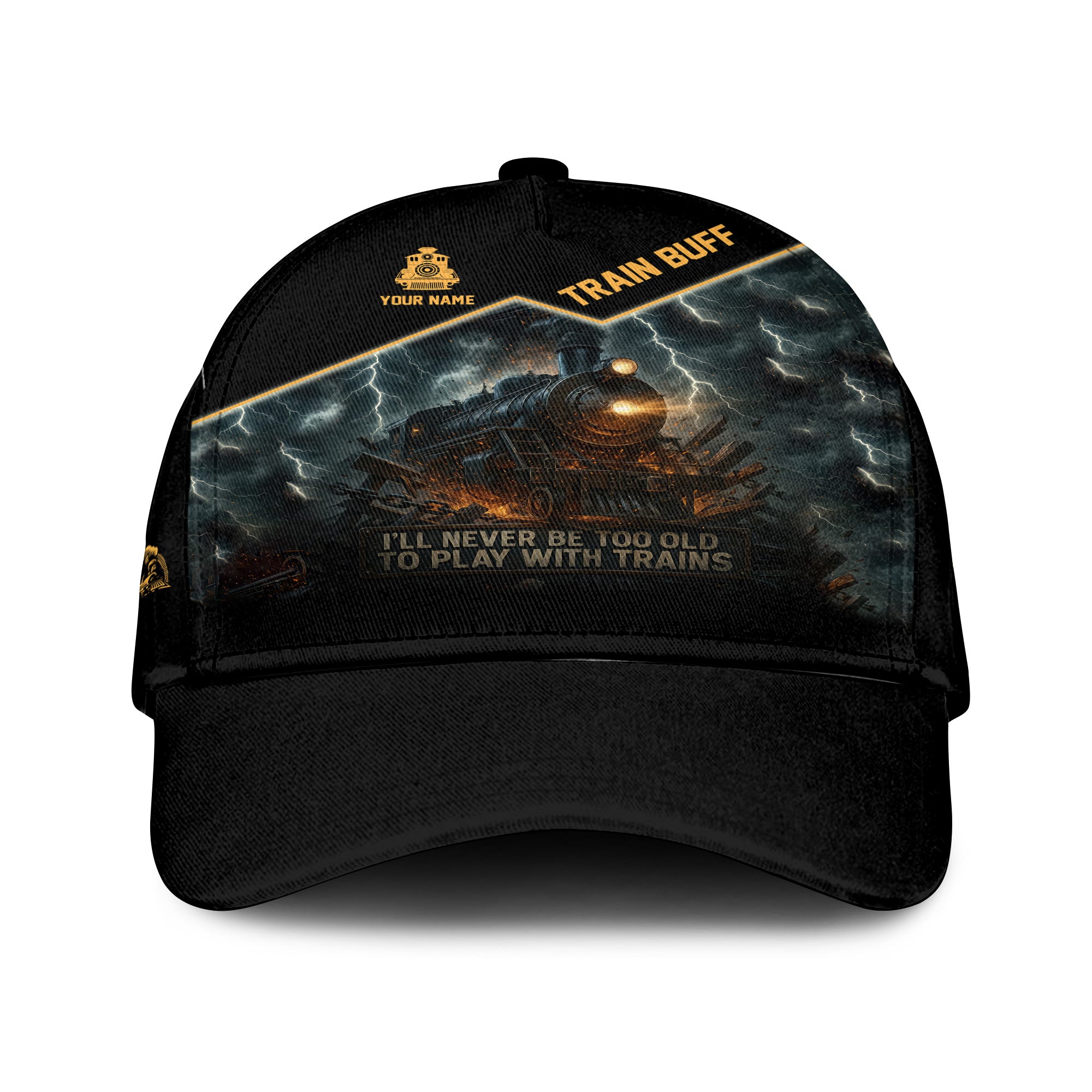 Railspirit Personalized Train Buff Classic Cap I'll Never Too Old To Play With Trains Cap For Train Lovers