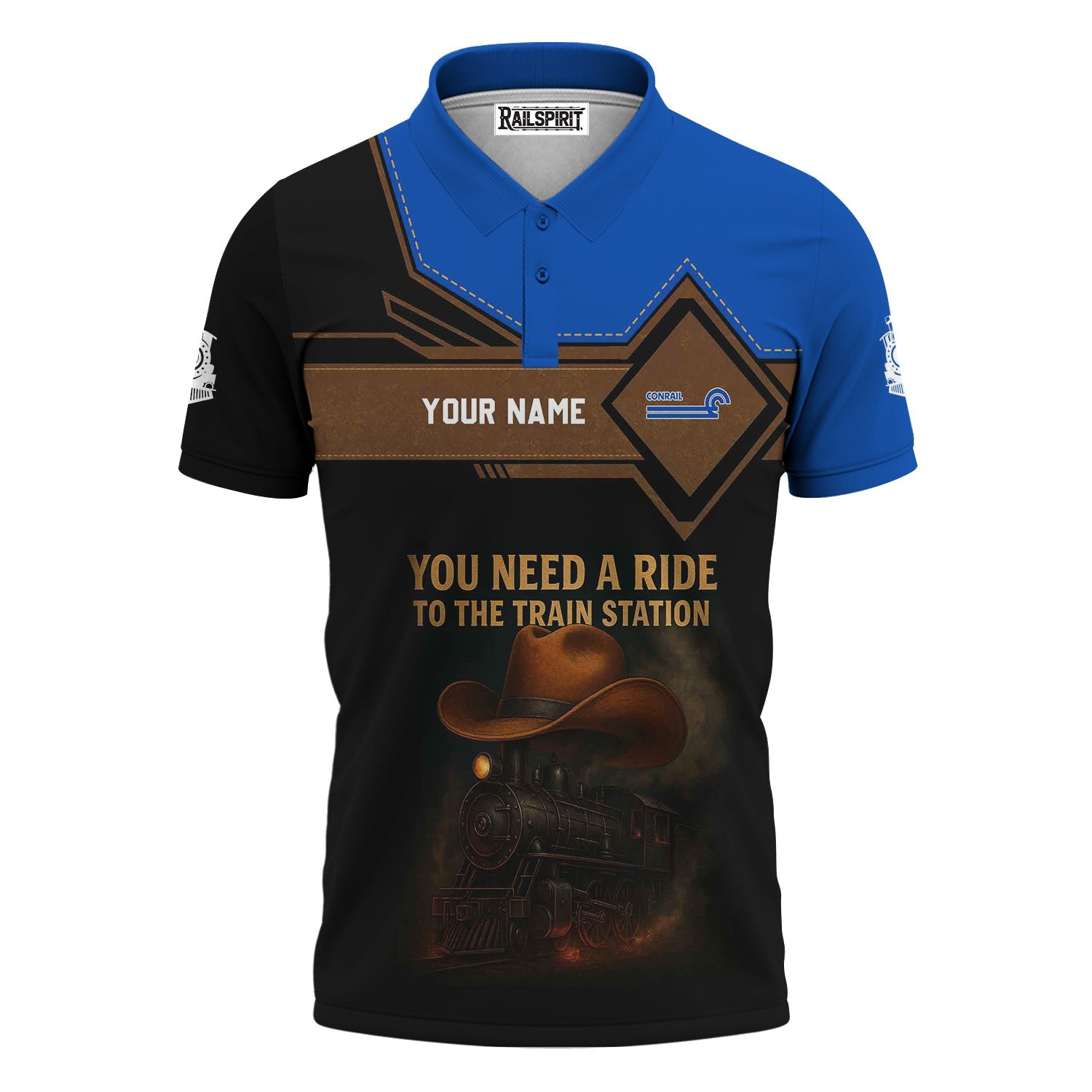 Railspirit Personalized Conrail Railroad Polo Shirt You Need A Ride To The Train Station Shirt For Train Lovers